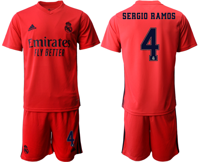 Men 2020-2021 club Real Madrid away #4 red Soccer Jerseys